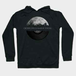 Crosby, Stills, Nash & Young moon vinyl Hoodie